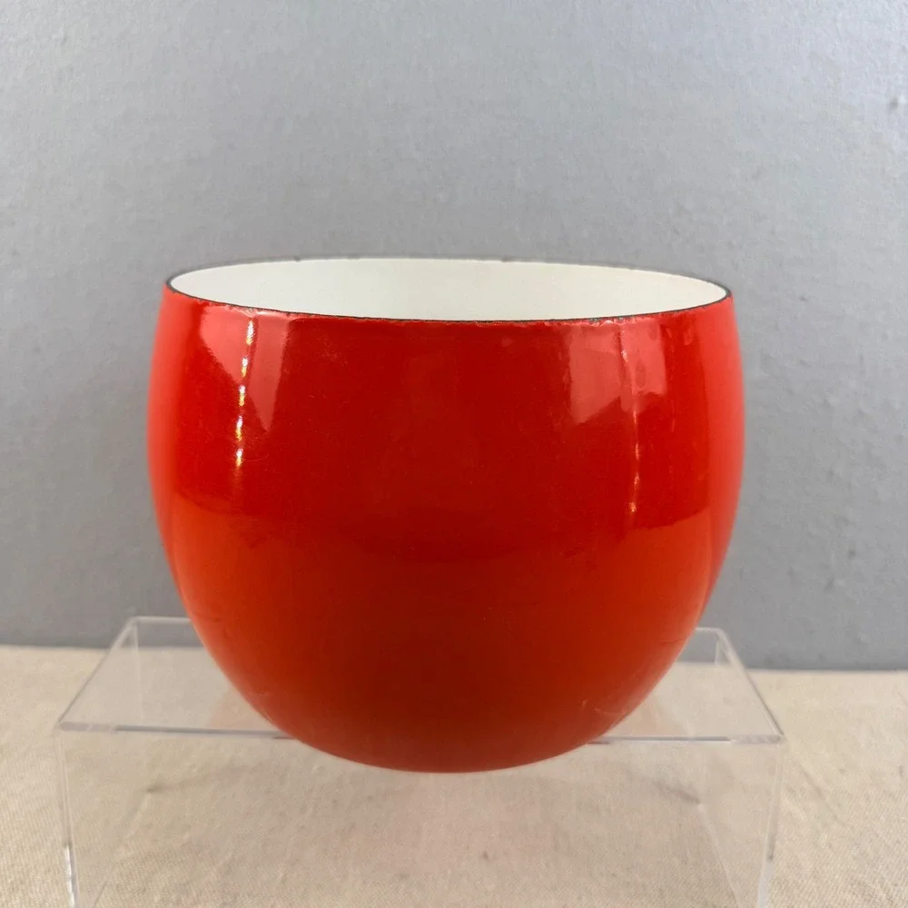 Vintage Dansk Kobenstyle Red Enamel Mixing Bowl France‎ IHQ Jens Quistgaard 7.5